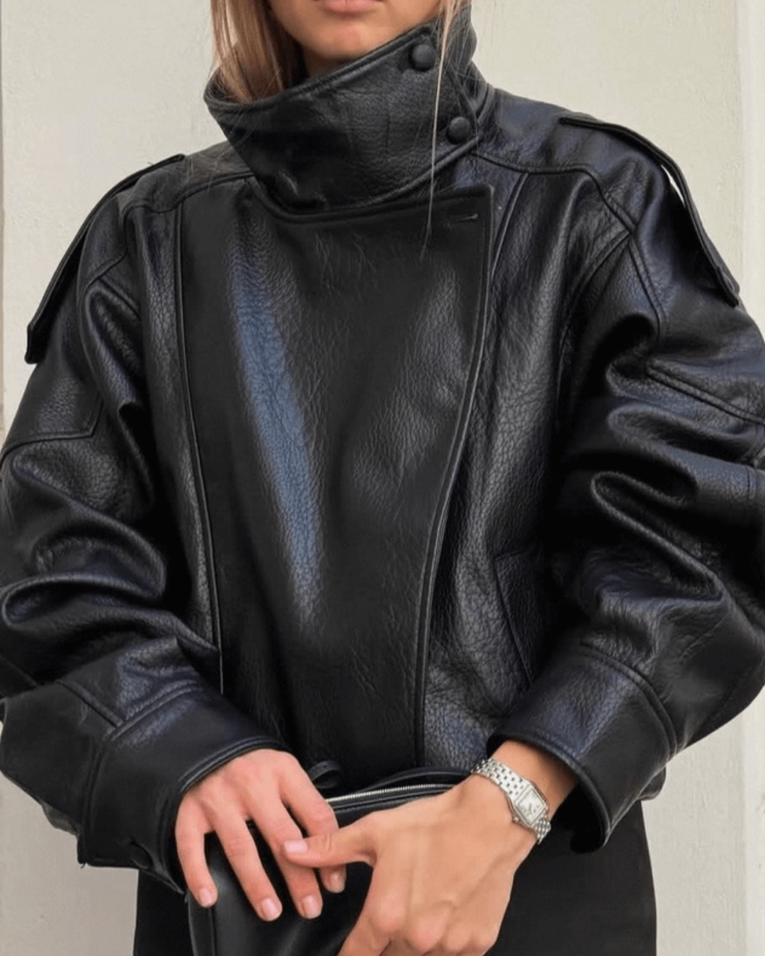 Celine Asymmetrical Leather Jacket